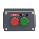 Schneider Electric Spring Return Enclosed Push Button 1 NO/1 NC Polycarbonate Green Red START/STOP IP66 IP69K XALD211H29