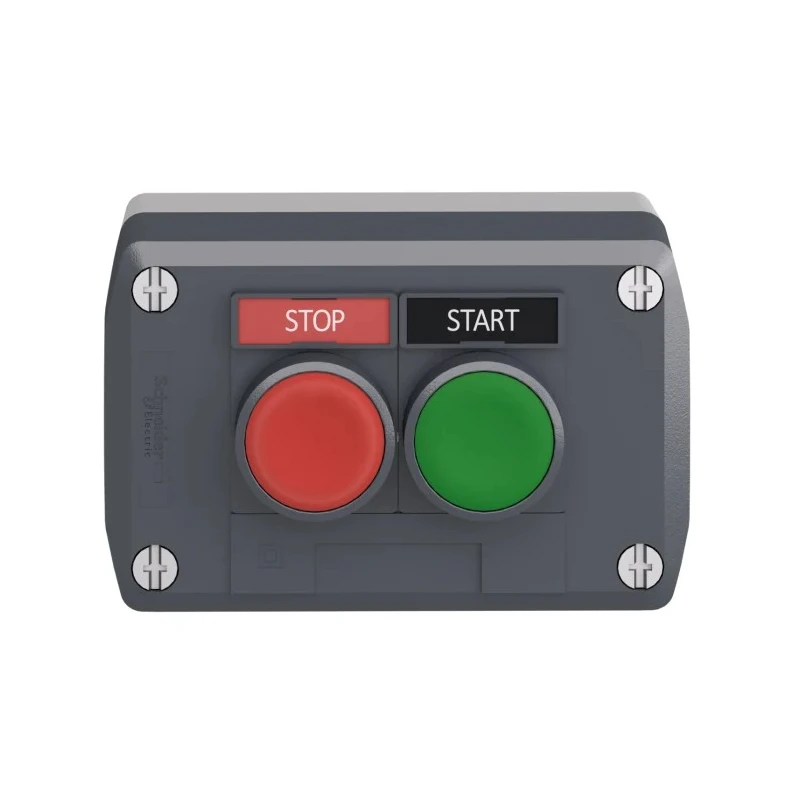 Schneider Electric Spring Return Enclosed Push Button 1 NO/1 NC Polycarbonate Green Red START/STOP IP66 IP69K XALD211H29