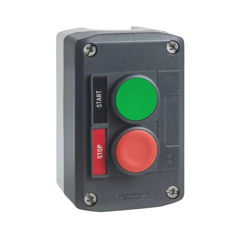 Schneider Electric Spring Return Enclosed Push Button 1 NO/1 NC Polycarbonate Green Red START/STOP IP66 IP69K XALD211H29