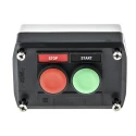 Schneider Electric Spring Return Enclosed Push Button 1 NO/1 NC Polycarbonate Green Red START/STOP IP66 IP69K XALD211H29