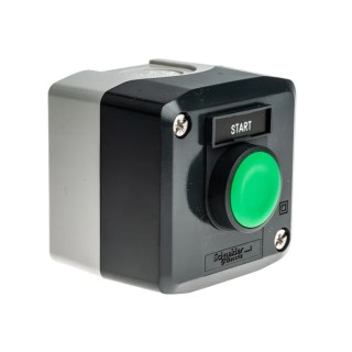 Schneider Electric Spring Return Enclosed Push Button SPST Polycarbonate Green START IP66 IP67 IP69K XALD101H29