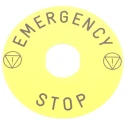 Schneider Electric Legend Plate for Use with XB5, XALE, XALK, XLAD, XB4 Series, Yellow Plastic, Diameter 90mm ZBY8330