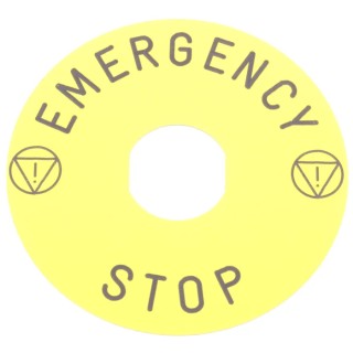 Schneider Electric Legend Plate for Use with XB5, XALE, XALK, XLAD, XB4 Series, Yellow Plastic, Diameter 90mm ZBY8330