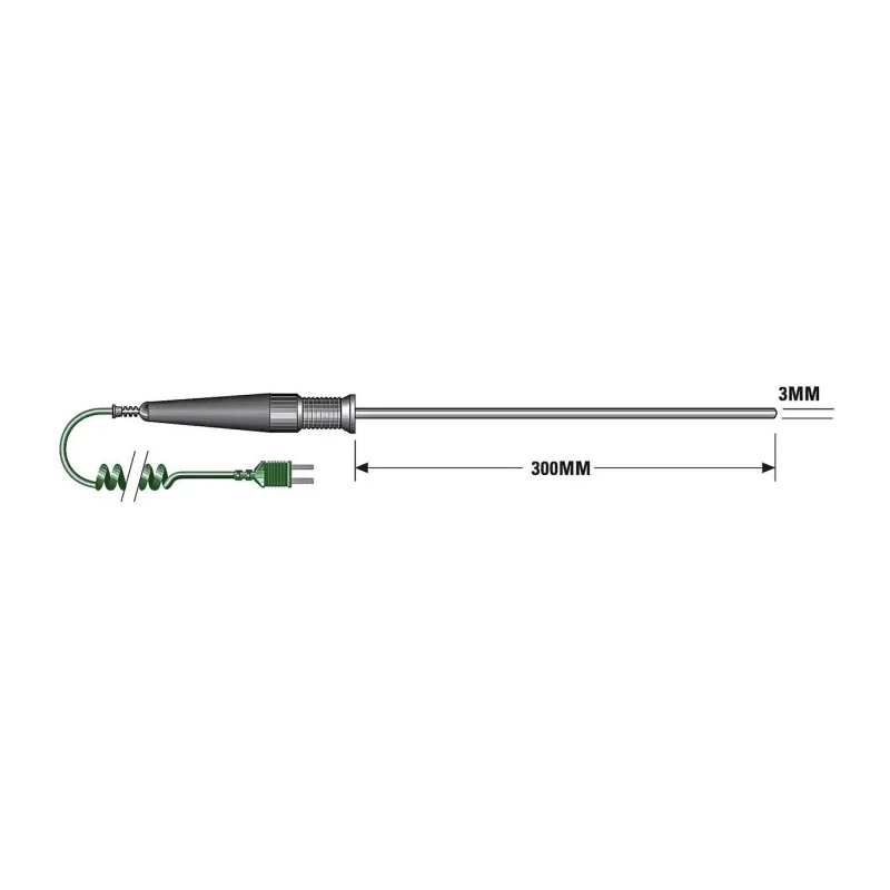RS PRO K General Temperature Probe, 300 mm Length, 3 mm Diameter, 1100 °C Max 342-8928