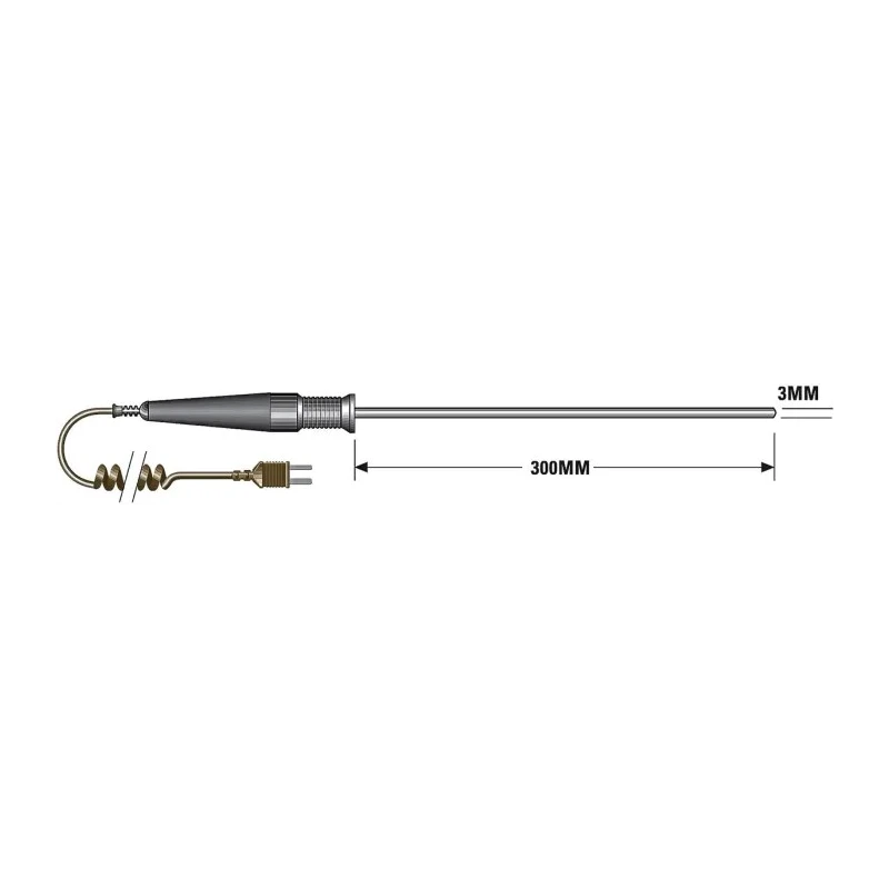 RS PRO General Purpose Temperature Probe 300 mm Length 3 mm Diameter 400°C Max 342-8940