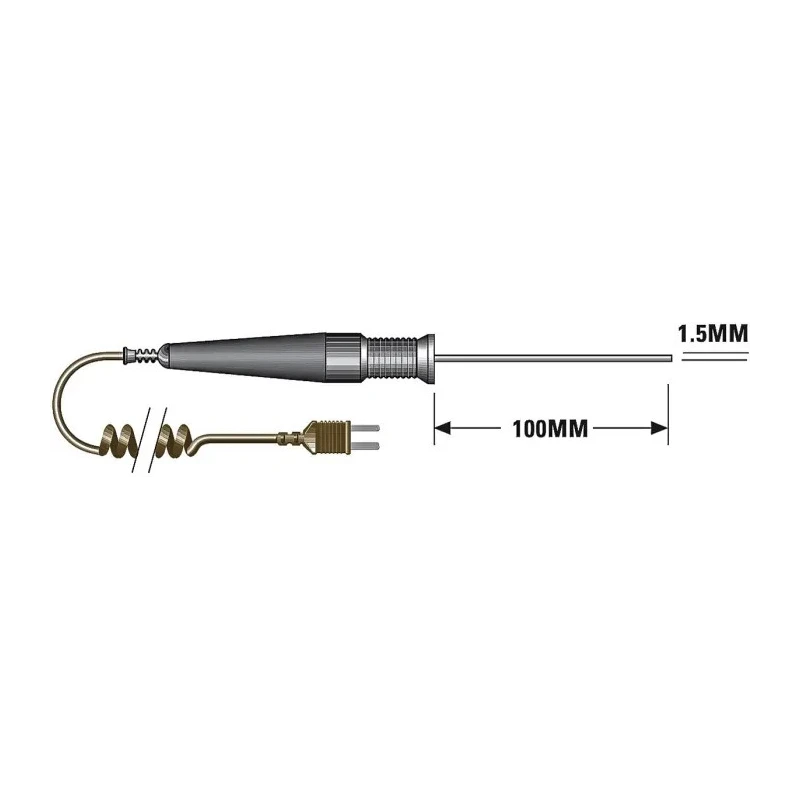 RS PRO General Purpose Temperature Probe, 100 mm Length, 1.5 mm Diameter, 400 °C Max 342-8912