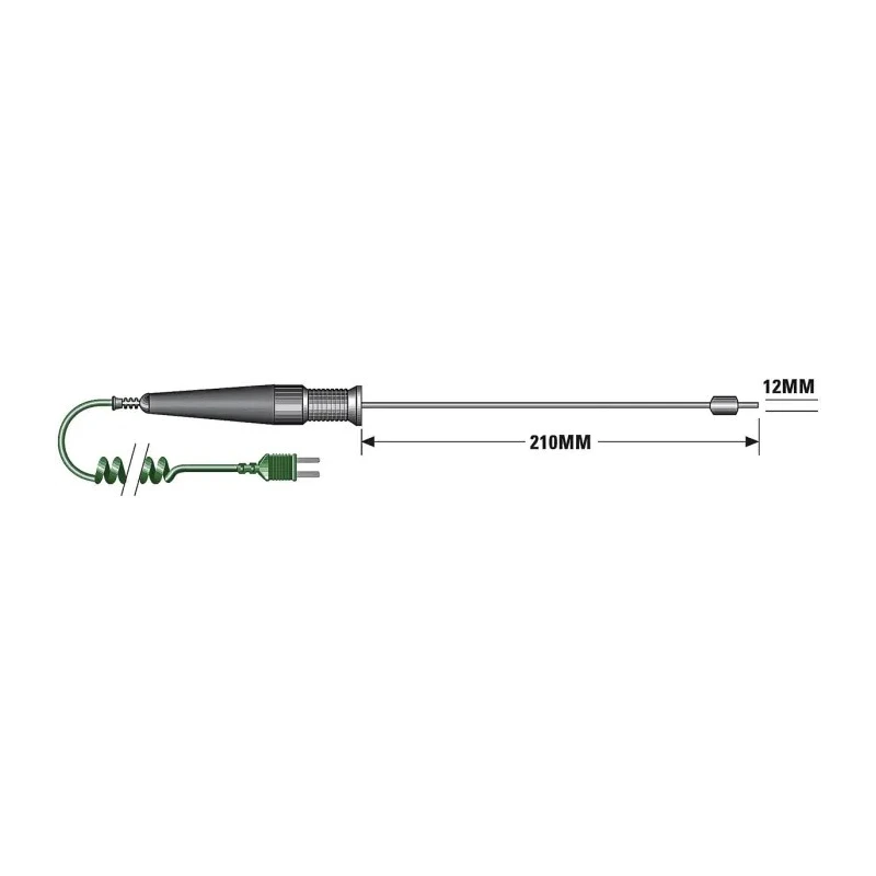 RS PRO K Surface Temperature Probe, 210 mm Length, 12 mm Diameter, 1100 °C Max 342-8978