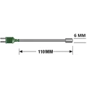 RS PRO K Surface Temperature Probe, 110 mm Length, 10 mm Diameter, ±0.25% Accuracy, 750°C Max 342-9123