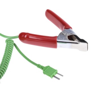 Testo Type K Pipe Clamp Surface Temperature Probe, 110 mm Length, 25 mm Diameter, 150 °C Max 342-9202