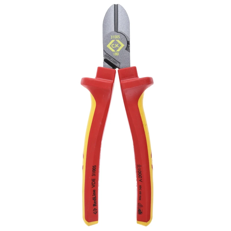 CK VDE/1000V Approved Semi-Flush ESD Safe Cable Cutter Side Cutter 180mm Length 9mm Jaw Width 431005