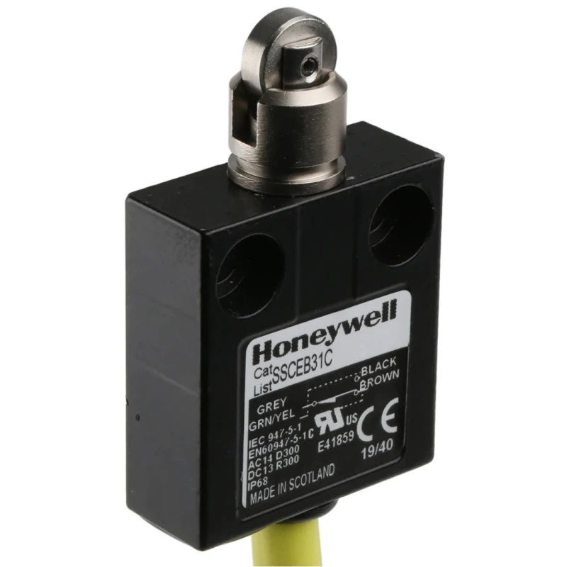 Honeywell Technologies SSCE Series Plunger Limit Switch, SPDT Contact, IP68, Die Cast Zinc Housing, 600V AC, 6A SSCEB31C