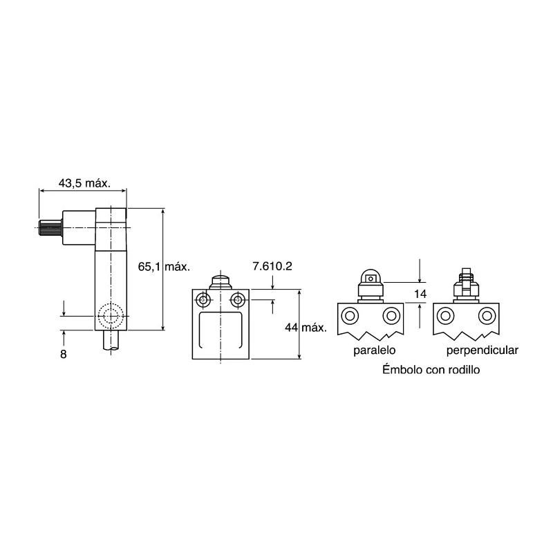 Honeywell Technologies SSCE Series Plunger Limit Switch, SPDT Contact, IP68, Die Cast Zinc Housing, 600V AC, 6A SSCEB31C