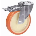 LAG Swivel Castor with 250 kg Load Capacity, 125 mm Polyurethane Wheel, Roller Bearing Hub 19208 FR HC