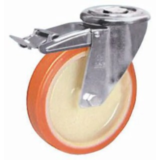 LAG Swivel Castor with 250 kg Load Capacity, 125 mm Polyurethane Wheel, Roller Bearing Hub 19208 FR HC