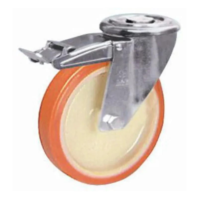 LAG Swivel Castor with 250 kg Load Capacity, 125 mm Polyurethane Wheel, Roller Bearing Hub 19208 FR HC