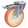LAG Swivel Castor with 250 kg Load Capacity, 125 mm Polyurethane Wheel, Roller Bearing Hub 19208 FR HC