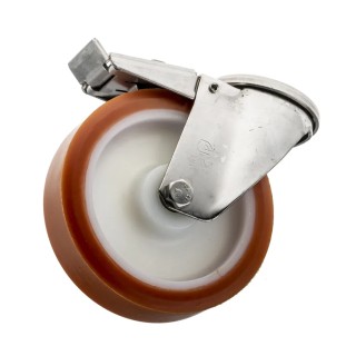 LAG Swivel Castor Stainless Steel Frame with Polyurethane Wheel 150 mm Diameter 250 kg Capacity 19211 FR HC