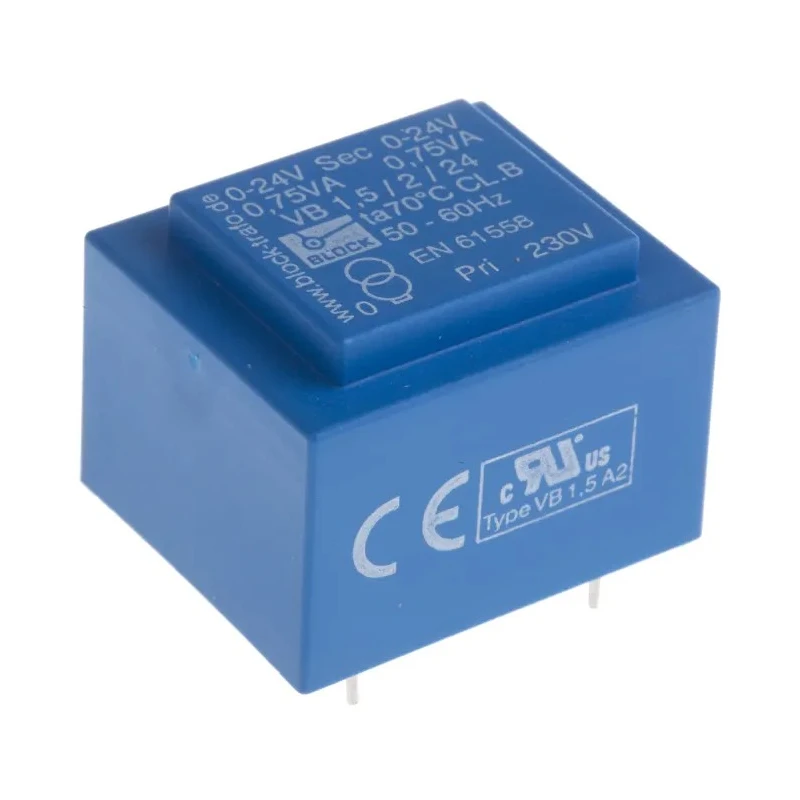 Block PCB Transformer 2 x 24 V AC 2 Output Pin Mount 1.5VA Power VB 1.5/2/24