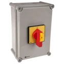 RS PRO 4-Pole DIN Rail Isolator Switch 3-Phase, IP65 Rated, 25A Switching Current, 15 kW Switching Power IP65
