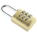 ABUS Combination Padlock Steel Brass Weatherproof, 3 mm Shackle Diameter, 22 mm Shackle Length, 20 mm Body Width XR0165 20