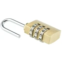 ABUS Combination Padlock Steel Brass Weatherproof, 3 mm Shackle Diameter, 22 mm Shackle Length, 20 mm Body Width XR0165 20