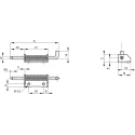 Pinet Raw Stainless Steel Concealed Hinge with Spring Loaded Pin, Bolt-On Fixing, 82 mm x 21 mm x 2.8 mm 12-A-3862