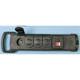 Legrand 4 Socket Type E Trailing Socket, 250V AC, 16A, Switchable, Black, Model 0 505 52