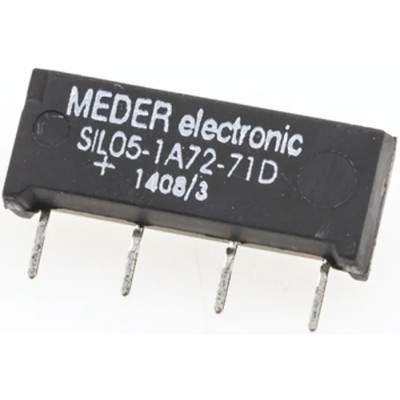 Meder Reed Relay SPNO SIL05 Series Fully Sealed Construction 200Vac Switching Voltage SIL05-1A72-71D