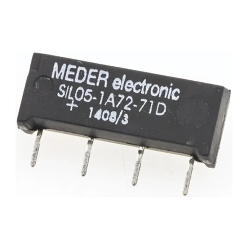 Meder Reed Relay SPNO SIL05 Series Fully Sealed Construction 200Vac Switching Voltage SIL05-1A72-71D