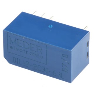 Meder Reed Relay DIL12-2C90-63L Sealed PU Resin, DPCO with Rhodium Contact Material DIL12-2C90-63L