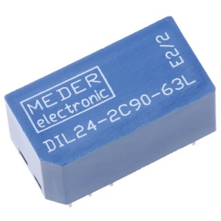 Meder Reed Relay , DPCO DIL, Sealed with PU Resin, Contact Material Rhodium, Operating Temperature -20 to DIL24-2C90-63L