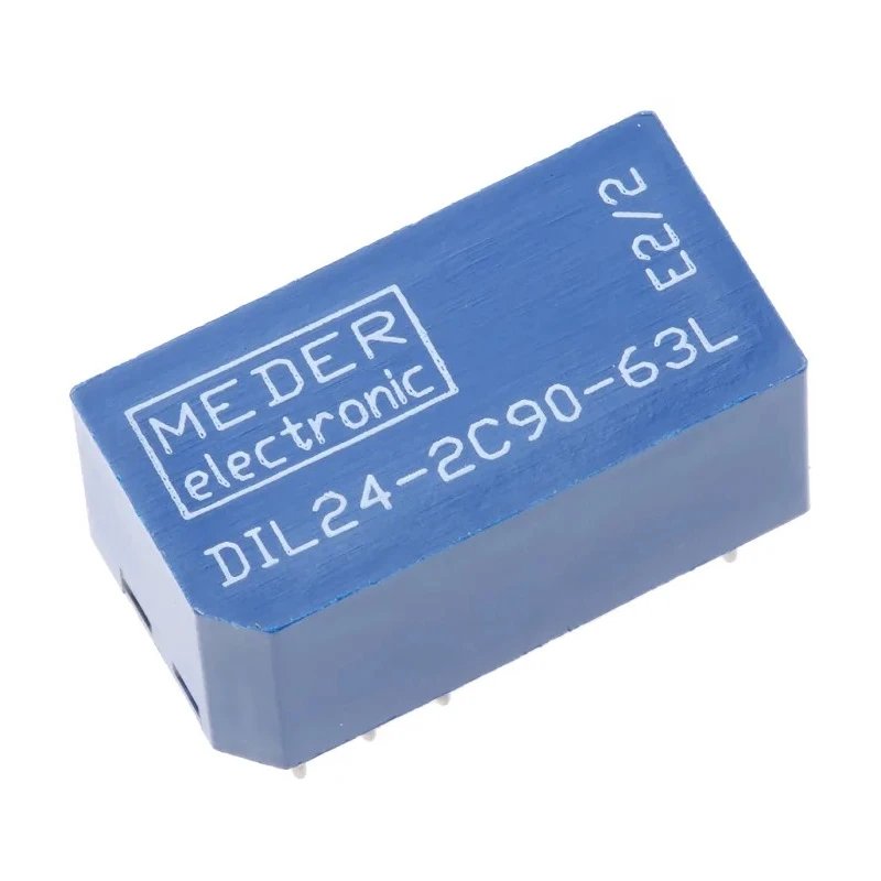 Meder Reed Relay RoHS DPCO DIL Relay with Rh Contact Material, PU Resin Sealed, -20 to +70°C Operating DIL24-2C90-63L