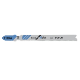 Bosch Jigsaw Blade 24 Teeth Per Inch for Non-Ferrous and Ferrous Sheet Metal, High-Speed Steel, 92 mm 2608631507