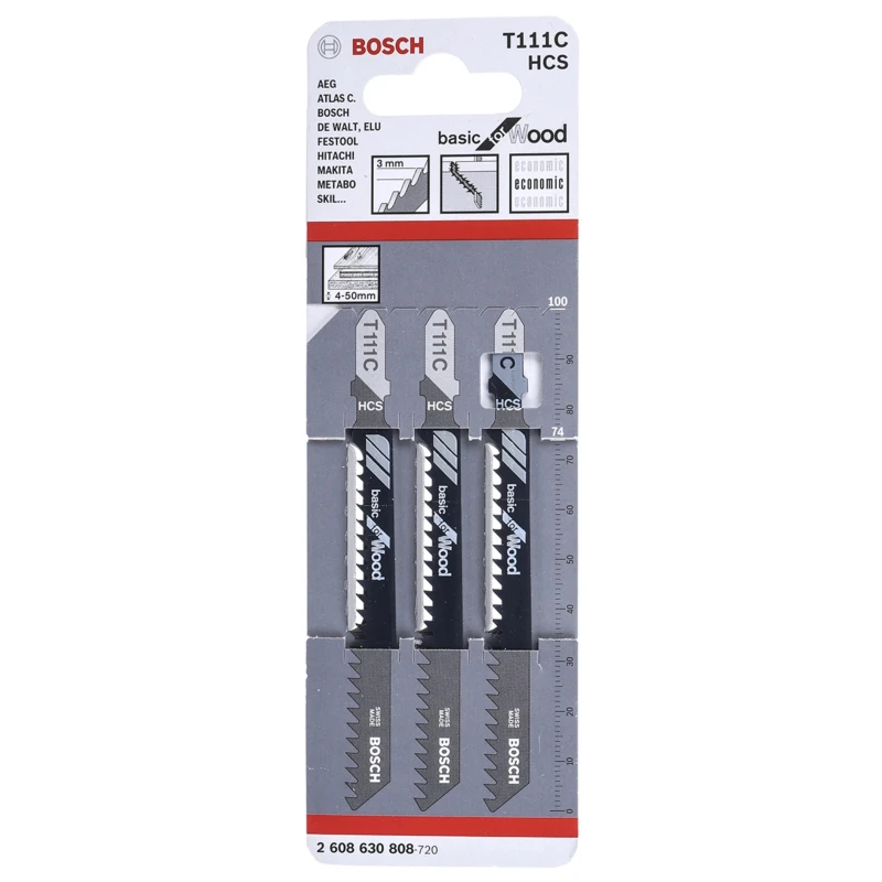 Bosch Jigsaw Blade High Carbon Steel 8 Teeth Per Inch T111C 1 Piece 2608630808
