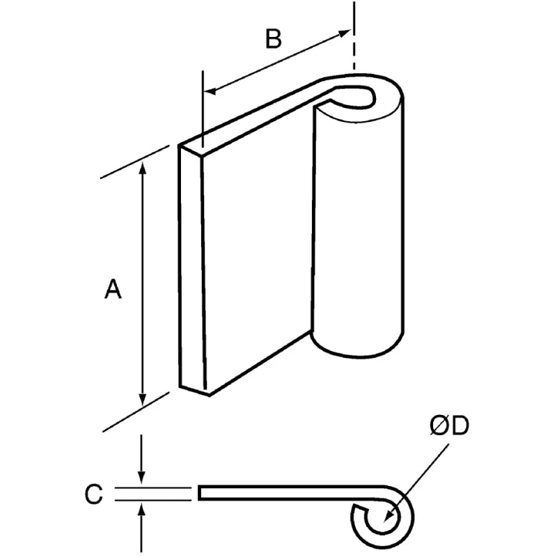 Pinet Stainless Steel Flag Hinge with Lift Off Pin, 80 mm x 40 mm x 3 mm 347-8399