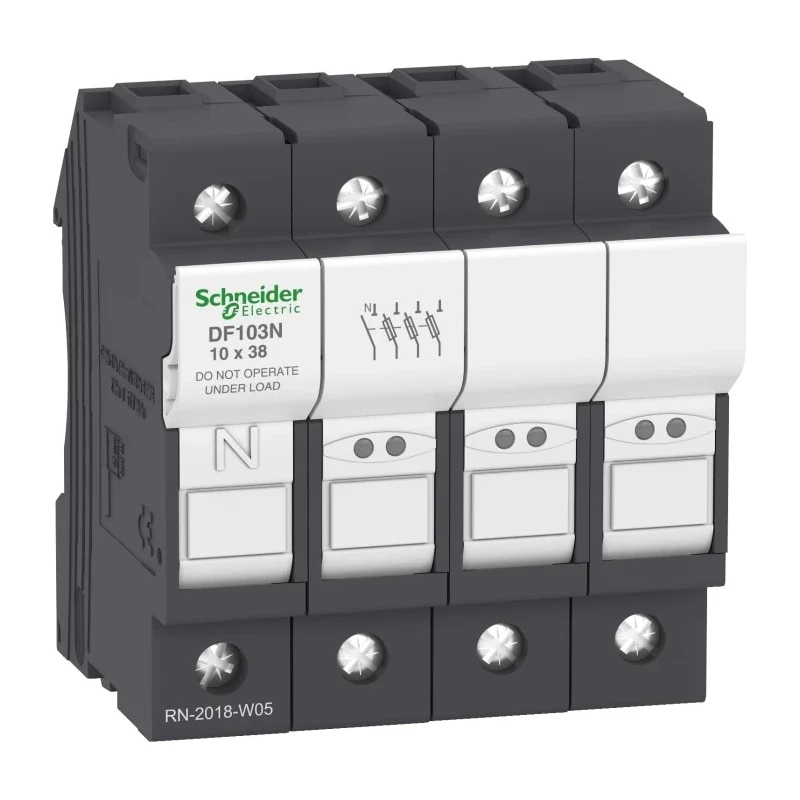 Schneider Electric 32A Rail Mount Fuse Holder for 10 x 38 mm, 3P-Pole, 690V ac DF103N