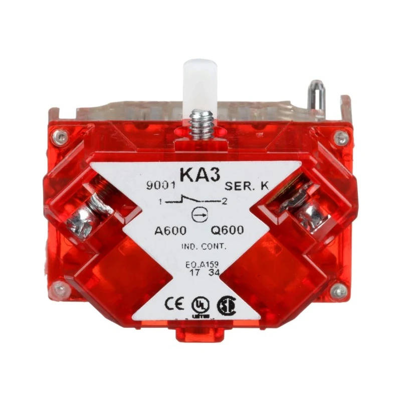 Schneider Electric Harmony Series Push Button Contact Block 0V, 600V, 10A, 1 NC, Screw Clamp Terminal 9001KA3