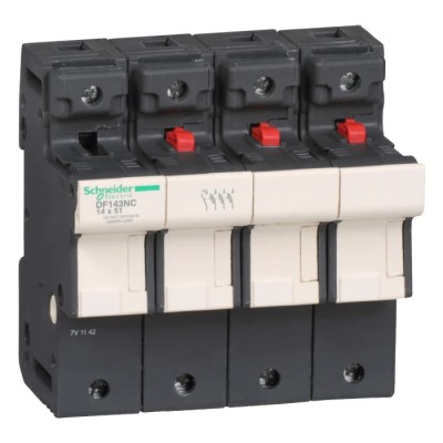 Schneider Electric 50A Rail Mount Fuse Holder for 14 mm x 51 mm, 3-Pole, 690V ac DF143NC