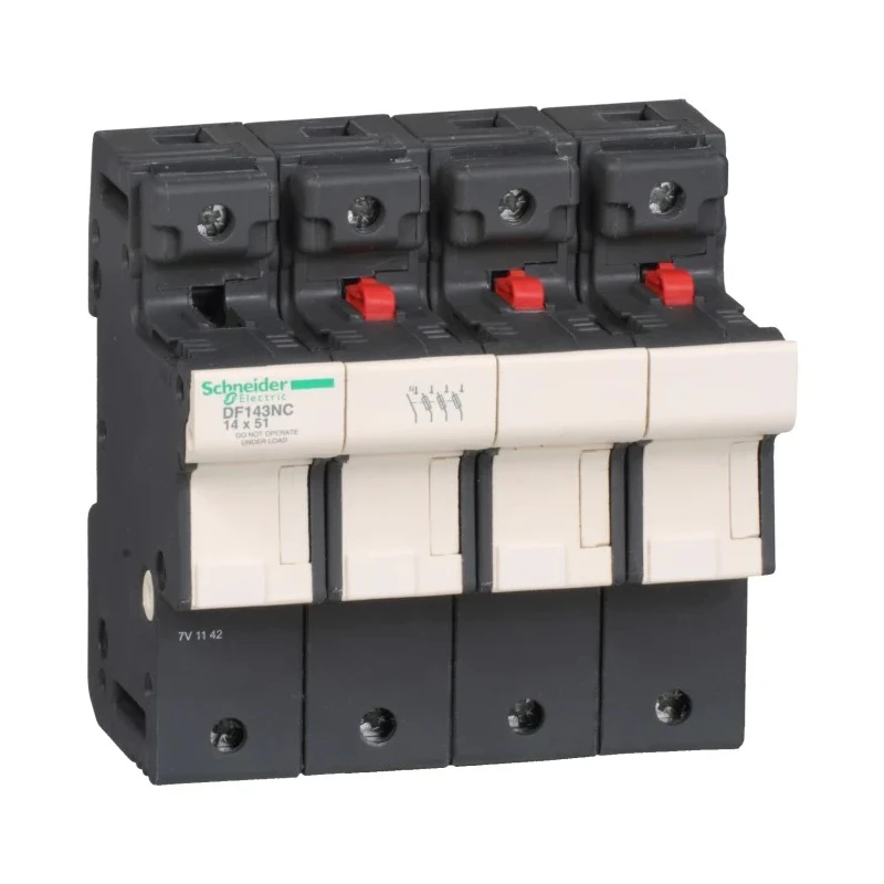 Schneider Electric 50A Rail Mount Fuse Holder for 14 mm x 51 mm, 3-Pole, 690V ac DF143NC