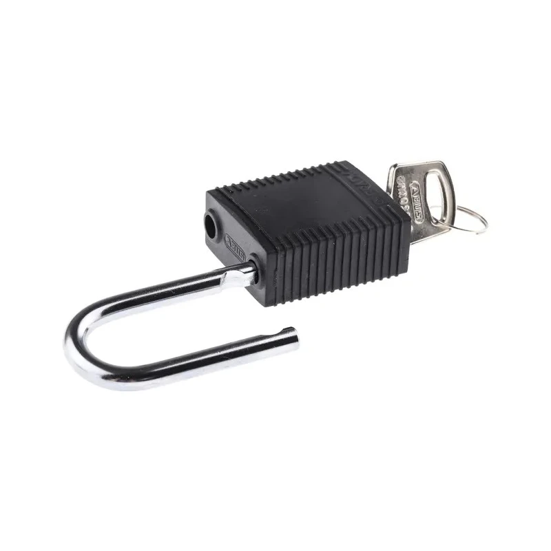 Brady Steel, Nylon Weatherproof Security Padlock with 6.35 mm Shackle Diameter and SFTY PADLOCK STEEL 38MM SHA BLACK 6/PAC
