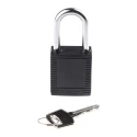 Brady Steel, Nylon Weatherproof Security Padlock with 6.35 mm Shackle Diameter and SFTY PADLOCK STEEL 38MM SHA BLACK 6/PAC