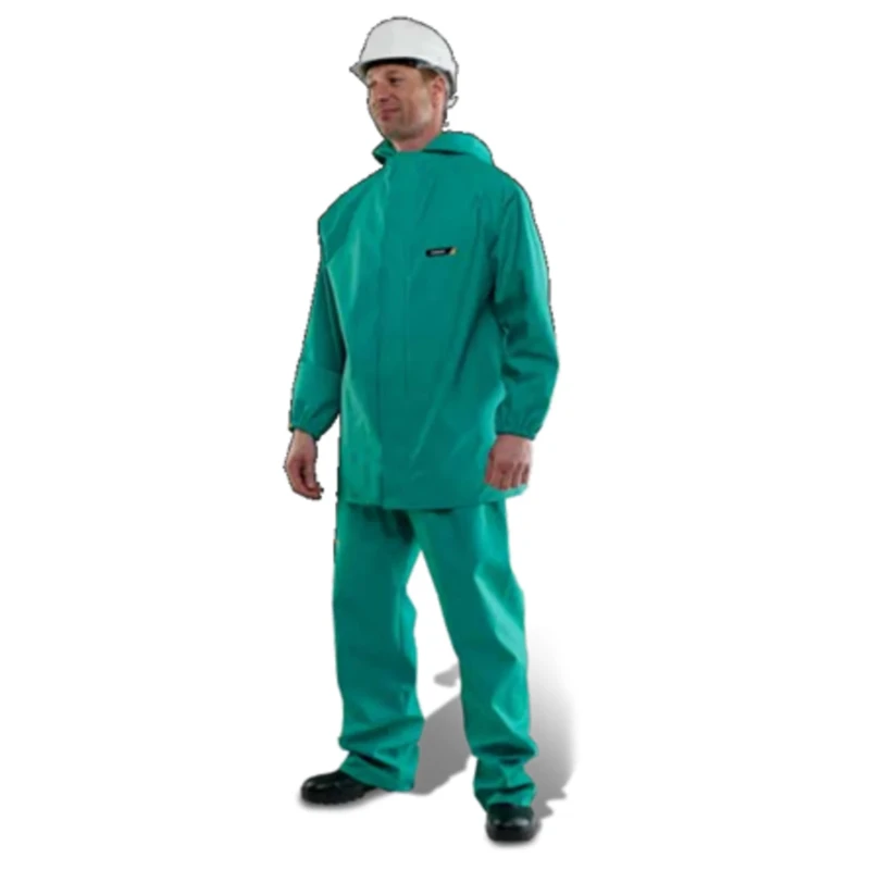 Skytec Chemical Resistant Flame Retardant Water Resistant Jacket Velcro Closure Size L Green CCCPJ/008000/GN3
