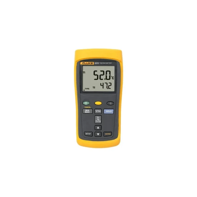 Fluke Type J, K, Type T, Type E Probe Handheld Digital Thermometer 1767°C Max, ±0.05% + 0.3°C Accuracy 52 II 120959-540 M