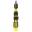Stanley Ratchet Screwdriver & Bit Set, Phillips, Pozidriv, Slotted, Square Tips, 250mm Length 100630-540 XL