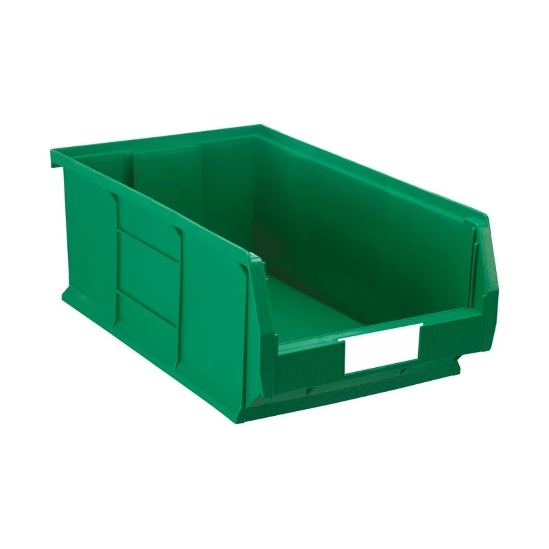 RS PRO Polypropylene Semi-Open Fronted Storage Bin 510 mm x 315 mm x 200 mm Green 350-5895