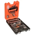 Bahco 94-Piece 1/2 in, 1/4 in Standard Socket Set, Chrome Vanadium Steel, Chrome Finish S87+7