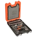 Bahco 94-Piece 1/2 in, 1/4 in Standard Socket Set, Chrome Vanadium Steel, Chrome Finish S87+7