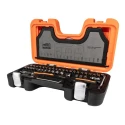 Bahco 46-Piece 1/4 in Standard Socket Set Alloy Steel Matt Finish S460