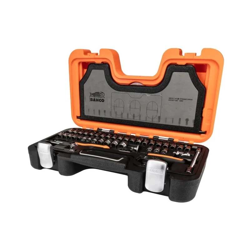 Bahco 46-Piece 1/4 in Standard Socket Set Alloy Steel Matt Finish S460