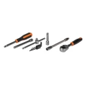 Bahco 46-Piece 1/4 in Standard Socket Set Alloy Steel Matt Finish S460